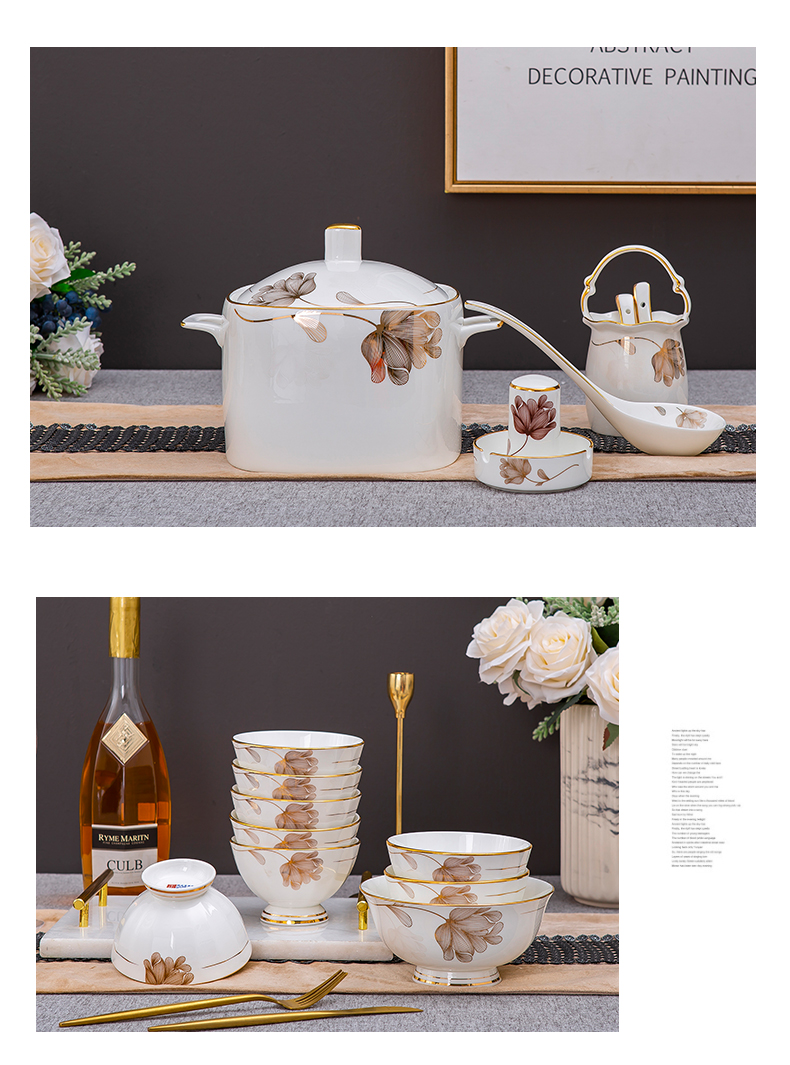 Dishes suit household jingdezhen porcelain ipads European - style kitchen tableware suit Dishes combine marriage housewarming gift