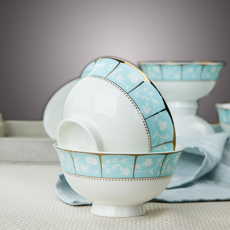 Use of household ceramic tableware to eat bowls ipads porcelain Bowl only 10 combination microwave Bowl of rice soup Bowl suit