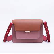 Star same bag 2019 cowhide womens bag Korean version of Joker color one shoulder shoulder bag Zhang Jiani bag