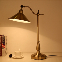 American retro luxury living room table lamp European hotel study dimming eye protection lamp Nordic simple bedroom bedside lamp
