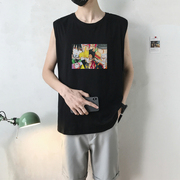 Biển Thief Vua Vest Boy xu hướng sóng phim Ninja Ins Loose Shoulder Sinh viên thể thao mùa hè không tay T-Shirt