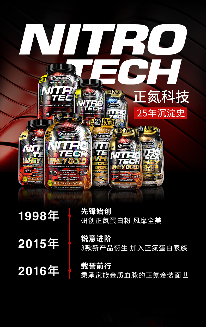 MuscleTech 肌肉科技 金装正氮增肌蛋白粉 6磅*2件 凑单折后￥701.5包邮 白金版可选 赠摇摇杯+乳清蛋白棒30g*3