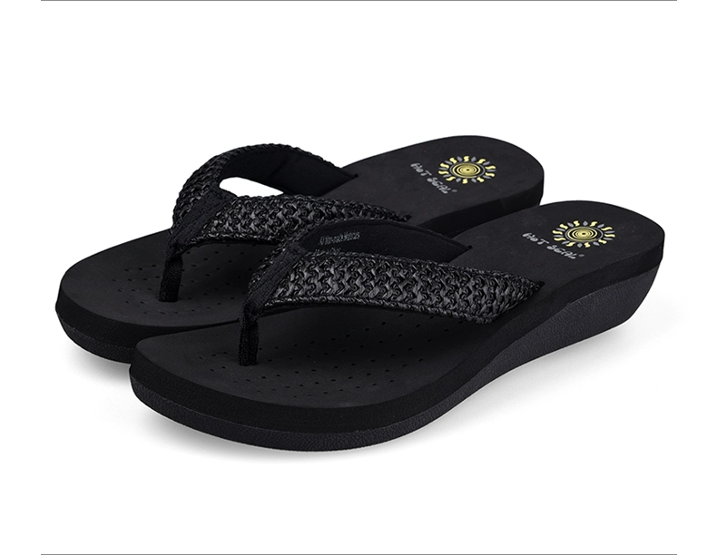 con dấu nóng mới dép nữ mùa hè mặc phẳng đáy giải trí sinh viên pinch flip flops kỳ nghỉ boho - Dép