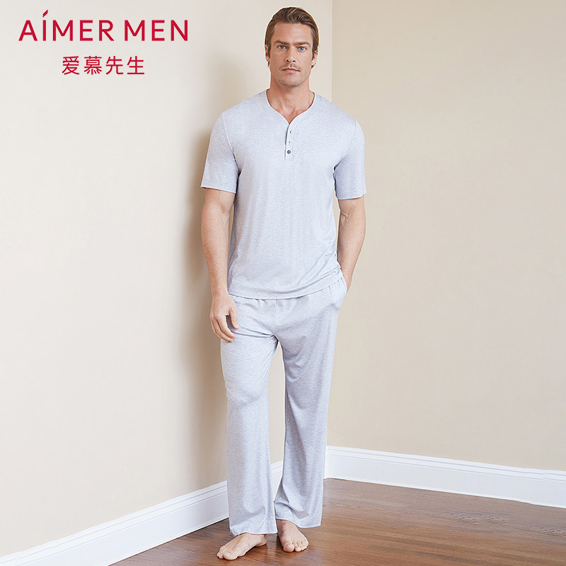 Mr. Aimese Longs For Silk Sliding Home Long Pants NS42C093-Taobao