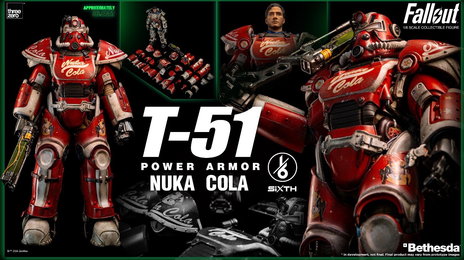 Threezero Fallout T-51 Nuka Cola Power Armor Set Fit 1/6 Action