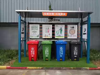 Garbage sorting Pavilion community garbage collection room designated garbage sorting recycling canopy garbage sorting card