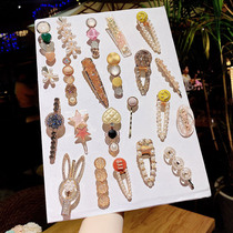 ins Korean net red headdress hairpin Forest fairy super fairy bangs clip One-word top clip girl pearl hairpin