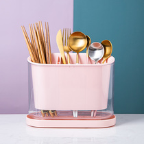 Plastic chopsticks tube household kitchen drain anti-mildew storage box multifunctional shelf chopsticks rack chopsticks spoon cage