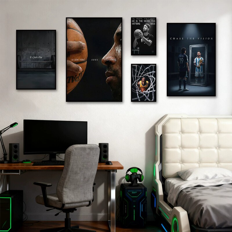 Basketball Sports Motivational Decorative Painting Industrial Style Gymnasium Gym Wall Art Men's Bedroom E-Sports Room Mural Basketball Sports Motivational Decorative Painting Industrial Style Gymnasium Gym Wall Art Men's Bedroom E-Sports Room Mural