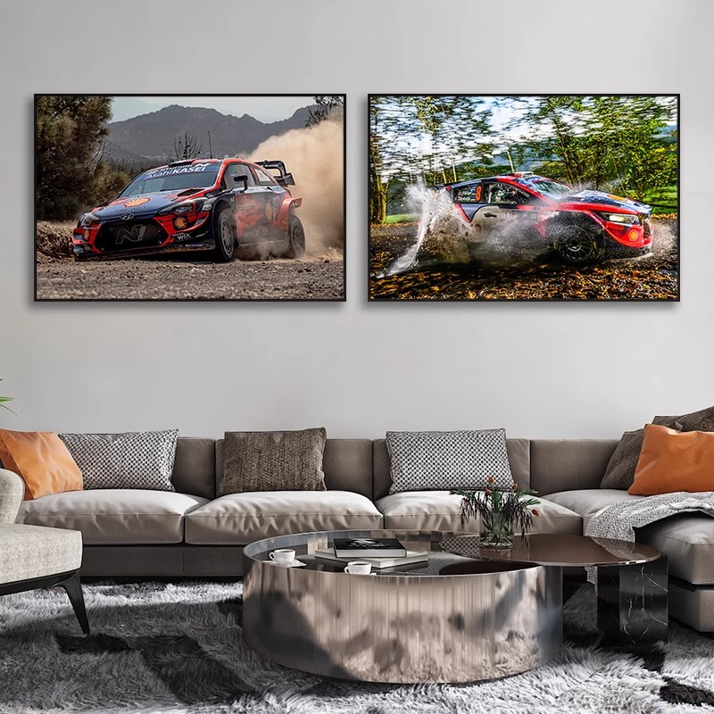 Wrc Racing Hanging Painting Car Rally Brocade Racing Living Room Bedroom Decorative Painting Auto Repair Shop Modified Car Shop Mural