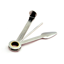 Portable metal three-in-one pipe press rod needle scraper with leather case three-purpose tobacco knife consumable accessories