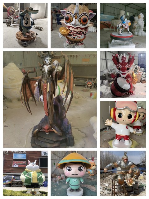 ຮູບປັ້ນ Fiberglass custom cast imitation copper figure sculpture campus culture relief cartoon animation ornament statue customization