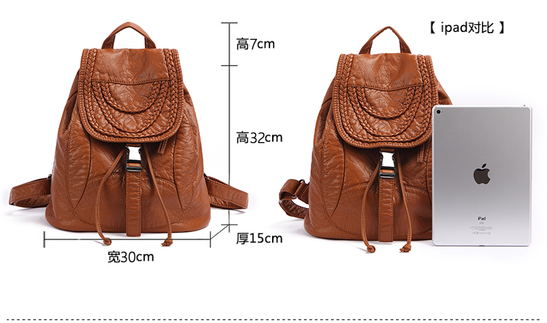 Ba lô nữ triều da 2018 new mềm da cừu Hàn Quốc thời trang hoang dã công suất lớn ladies retro ba lô balo da đựng laptop