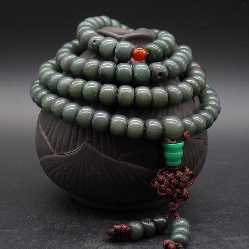 Green Bodhi Root Bodhi 108 Hands Tibetan Bucket Beads Male and Ladies Rosary