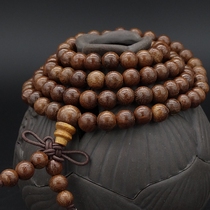 Gold silk sandalwood 108 bracelet 6mm mahogany Golden Nannan Golden Wood Beed hand string agarwood wooden rosary