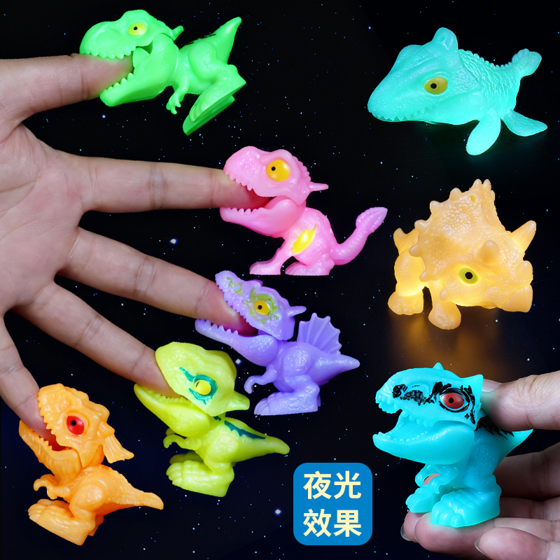 Boy's Luminous High-Quality Finger-Biting Dinosaur Toy with Movable Joints, Tyrannosaurus Rex, Simulated Model