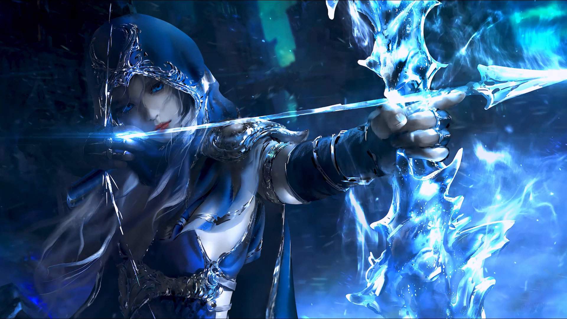 英雄联盟寒冰射手艾希高清 4K 壁纸|冰弓魔幻厚涂插画
