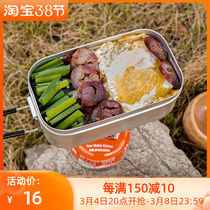 bushcraft outdoor camping thickened lunch box camping multifunction lunchbox steamer cooking lunch box cutlery
