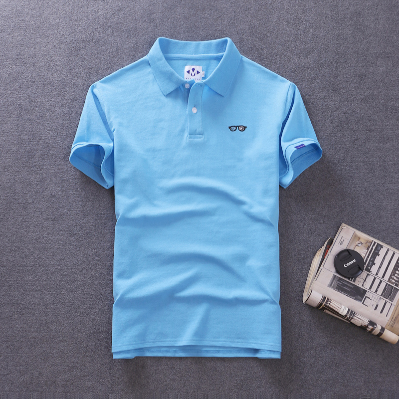 Gangfeng Nhật Bản Tide thương hiệu áo sơ mi nam POLO Yu Wenle ngắn tay thêu nhỏ cotton tươi áo thun mỏng áo phông nam có cổ