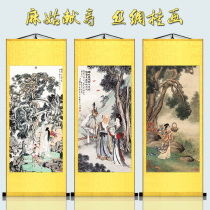 Ma Gus birthday picture to send elders to the elderly gifts fairy fairy silk scroll hanging painting antique decorative painting