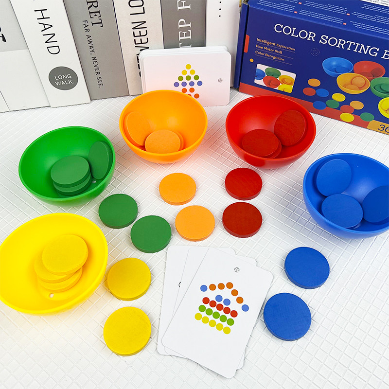 Montz Early Teaching Baby Knowledge Distinguishing Color Classification Bowl Children's Kindergarten Payment Young Zone Toys