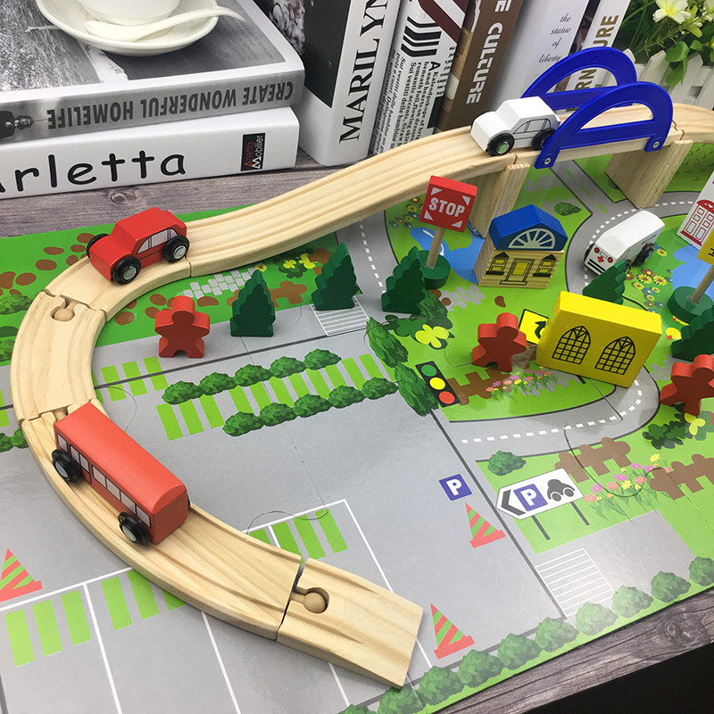 Children's train assembly track 2-3 years old female male child Puzzle Urban Transport Building Block Toys 4-5-6 years old