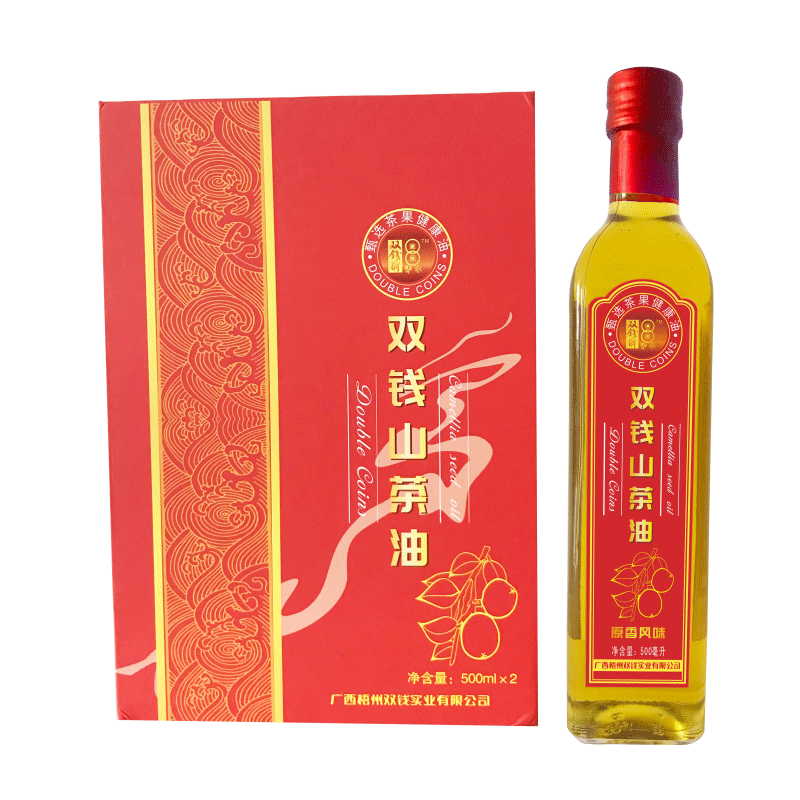 Double money brand Camellia oil pure 500ml edible camellia oil pressed tea seed oil