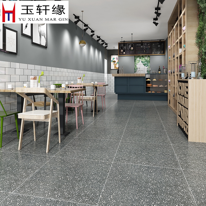 Grey matt water grinding stone floor tiles 600x600 Living room Imitation Ancient Brick 800x800 Dining Hall Granular Tile Retro Brick