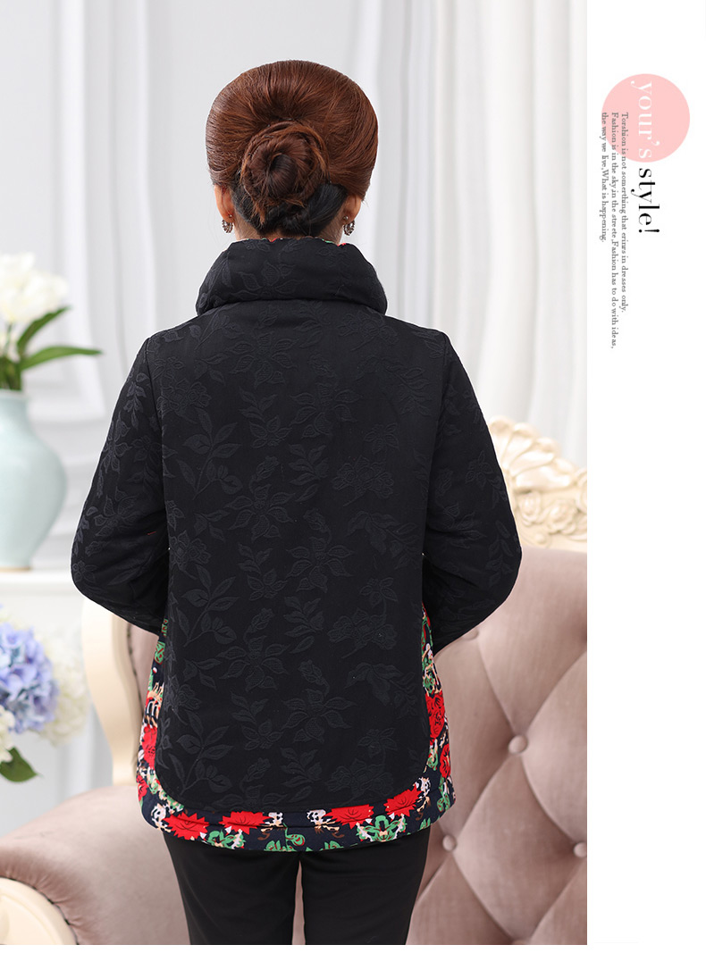 Áo gió nữ trung niên và gió già áo ấm cho mẹ áo dài cotton dày cũ phù hợp với áo khoác cotton thêu áo thun nữ tuổi 40