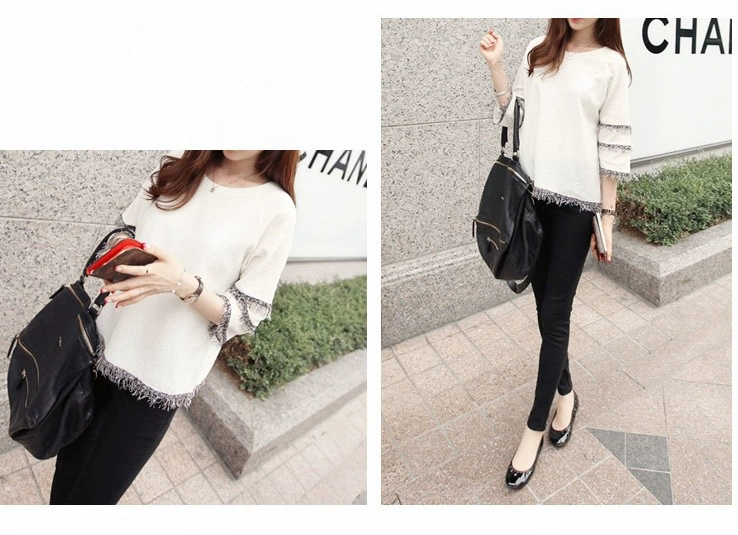 Mùa xuân và mùa thu 2018 mới của phụ nữ phiên bản Hàn Quốc của áo thun đáy rộng cỡ lớn mặc áo phông hàng đầu châu Âu phong cách nữ triều áo phông trơn