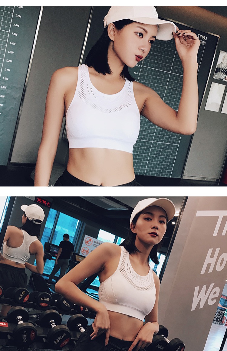 Shore phi thể thao rỗng gợi cảm chống sốc nhanh khô tập hợp vẻ đẹp trở lại thể thao áo ngực áo ngực thấm mồ hôi đồ lót áo thun tập gym