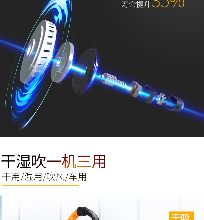 may hut bụi Máy hút bụi công nghiệp Chigo ZG-X308C-1 công suất cao thương mại ướt và khô kép sử dụng máy hút bụi lớn 50L - Máy hút bụi robot medion 18501