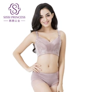 Princess Skull Full Cup Bra Set No Steel Ring Chứa kích thước lớn Chống chảy xệ Đồ lót mỏng có thể điều chỉnh - Bộ đồ lót