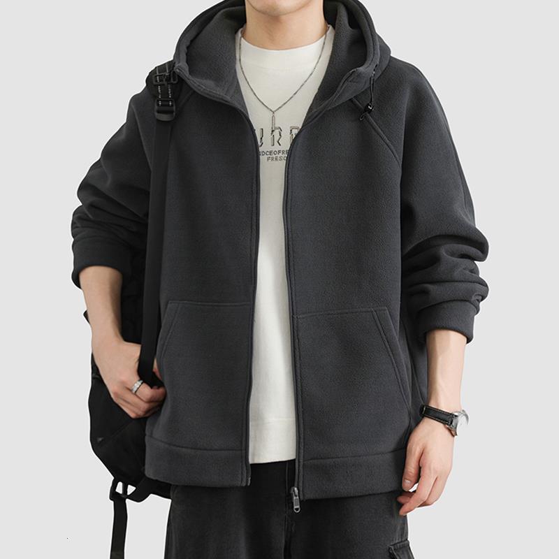 Plus Size 150kg American Style Polar Fleece Cardigan Sweatshirt for Men, Autumn and Winter Loose Hooded Trendyy Fleece Jacket 2 Plus Size 150kg American Style Polar Fleece Cardigan Sweatshirt for Men, Autumn and Winter Loose Hooded Trendyy Fleece Jacket 2