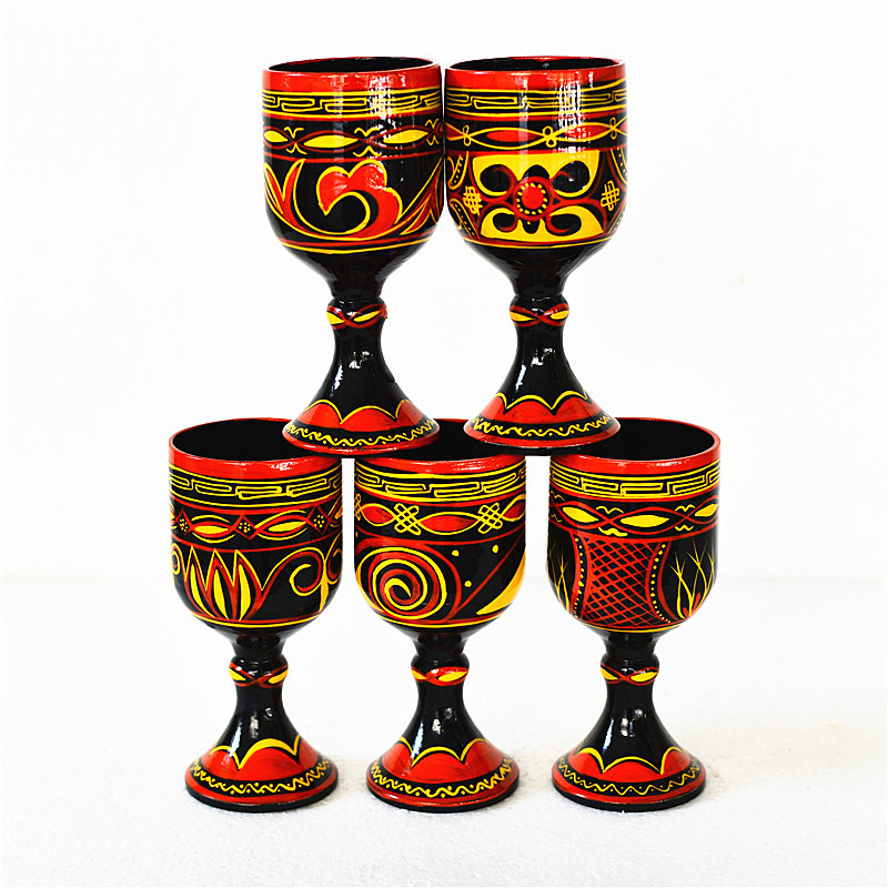 Sichuan Liangshan Ethnic Minority Featured Handicraft Zhaojue Yi Lacquer Great Beer Cup (one)