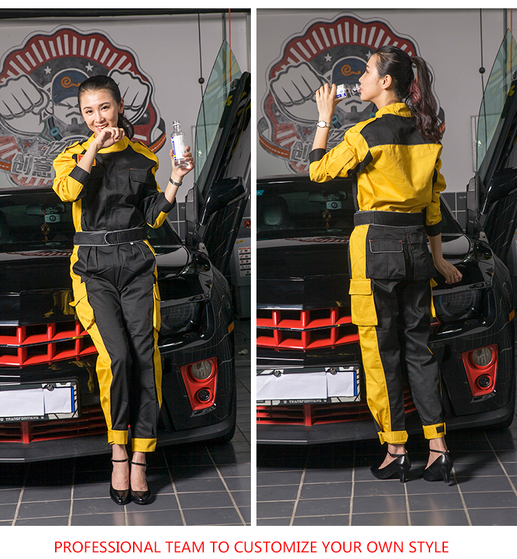 Cửa hàng 4s mùa xuân và mùa thu dài tay tự động sửa chữa dịch vụ quần yếm phù hợp với nam xe đẹp sửa chữa quần áo giặt dụng cụ tùy chỉnh quần baggy nam