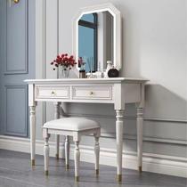 Modern American light luxury champagne color dressing table makeup table with mirror