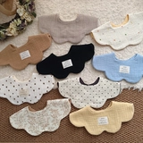 Хлопковый марлевый детский слюнявчик, в корейском стиле, в цветочек