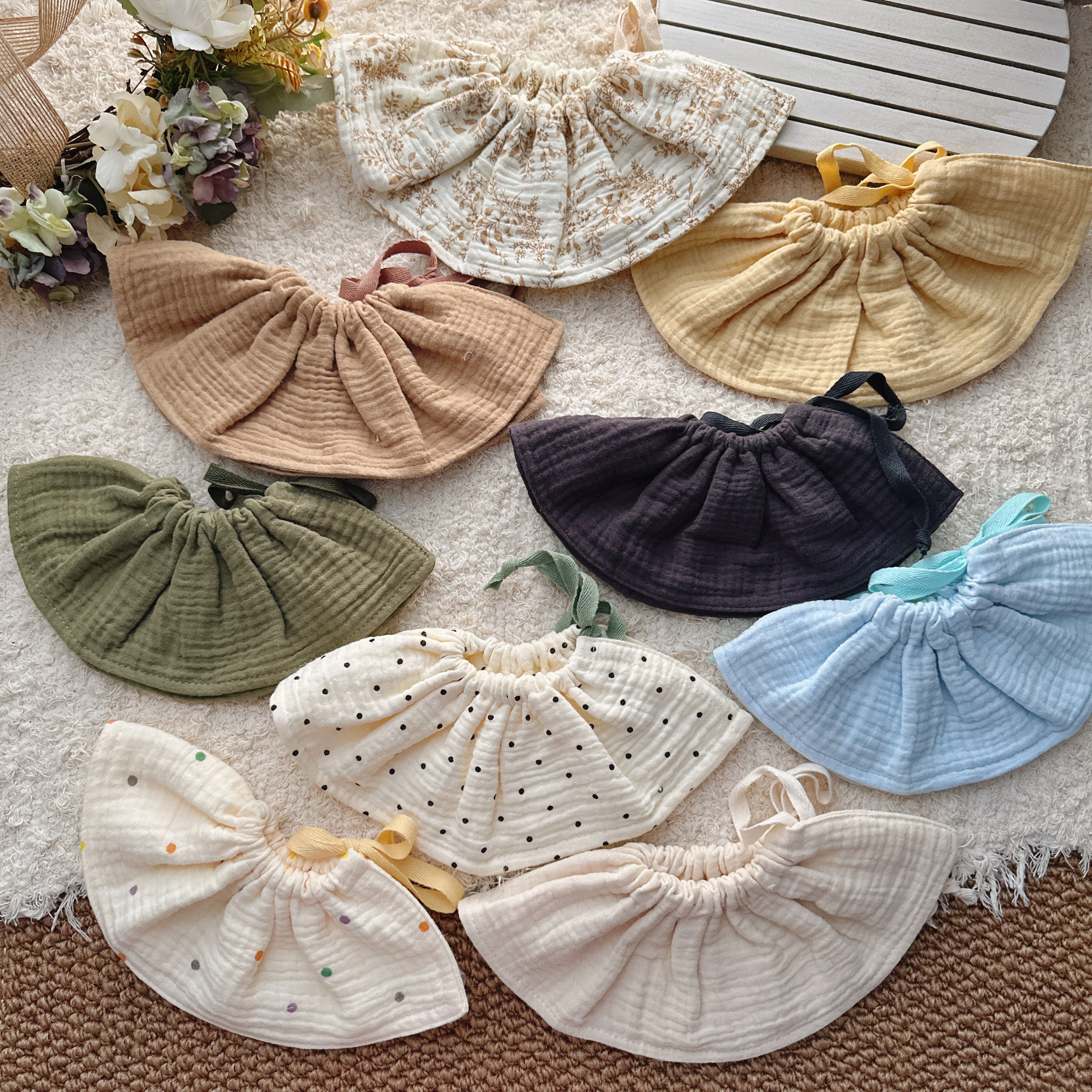 Pure cotton gauze baby dribbling bib