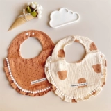 Хлопковый марлевый детский нагрудник для новорожденных, слюнявчик для принцессы, в цветочек