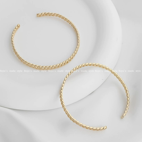 Медная цепь, браслет, 14 карат, золотой цвет, простой и элегантный дизайн, легкий роскошный стиль, изысканный стиль