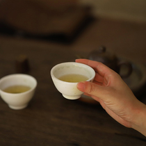 Muchenchai Master Cup single cup tea cup Chinese ceramic tea set Tea Tea Tea Cup plain Cup elegant white firewood roast Cup