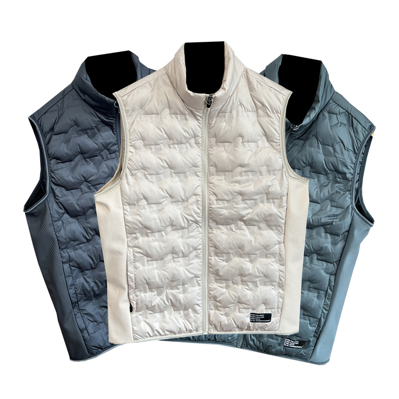 Musonmu Outdoor Lightweight down Vest Men's Autumn and Winter Warm Casual Stand-Up Collar Vest Jacket