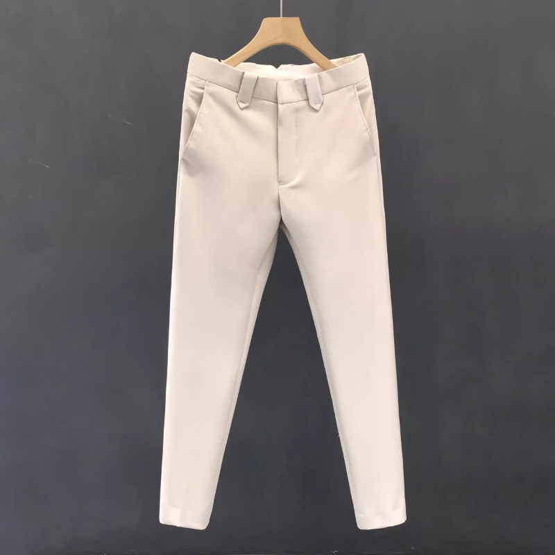 Musonmu High-End Casual Pants Men's Summer Thin Dress Pants Straight Nine-Point Pants Slim Tapered Suit Pants