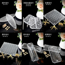 Glass brick crystal brick hanging piece Internet celebrity art stainless steel screen partition custom living room hotel entrance background wall