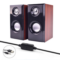 Wood Sound USB Mini Speaker Computer Mobile Phone Horn Desktop Home Desktop Patch Low-sound Cannon Pair