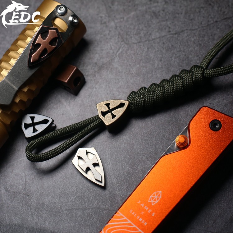 Crusades Titanium Knife Pendant EDC Pendant Creative Pendant Brass Brass Flashlight Pendant Tail Rope