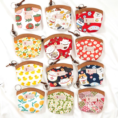 Маленький бумажник, ткань, свежая ключница, монеты, сумка, картхолдер