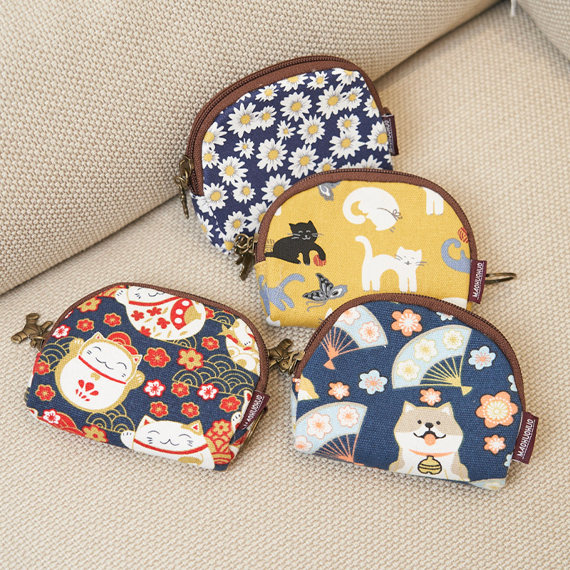 Coin Purse for Women, Mini Cute Key Bag, Card Holder, Fabric Canvas Earphone Storage Small Bag, Student Cloth Bag Wallet