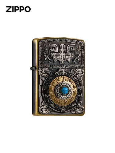 [Китайский подарок на День святого Валентина] Зажигалка Zippo Jiugong Bagua, наклейка из настоящего керосина, ветрозащитный подарок для парня